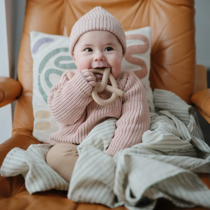 Anello di dentizione Mushie Pretzel Naturale