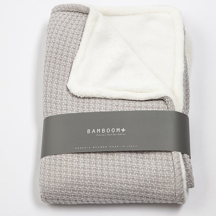 Bamboom Coperta per culla lavorata a maglia doppia e morbida Pietra Grigio Perla 75x100cm