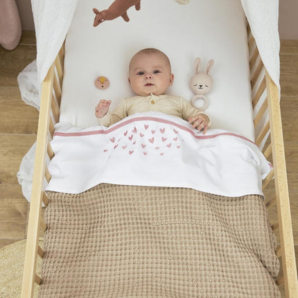 Coperta per culla Meyco Baby Waffle Teddy Sand 75x100cm