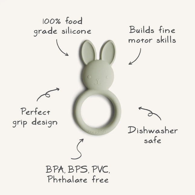 Anello da dentizione Mushie Rabbit Sage