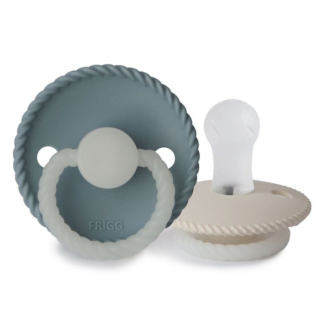 Ciuccio Frigg Taglia 1 Corda Notte Pietra Blu/Crema Silicone Confezione da 2 pezzi