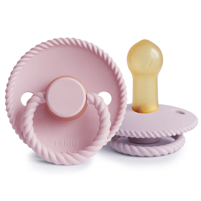 Ciuccio Frigg Taglia 1 Corda per bambini Rosa/Soft Lilac Silicone 2-Pack