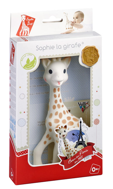 Anello di dentizione Sophie la Giraffa Giocattolo di dentizione in gomma naturale al 100% in confezione regalo Bianco Rosso