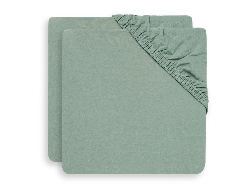 Lenzuolo Jollein Jersey Box Materasso Verde Cenere 75x95cm 2 pezzi