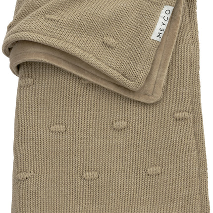 Meyco Coperta per culla Velluto Nodi Taupe