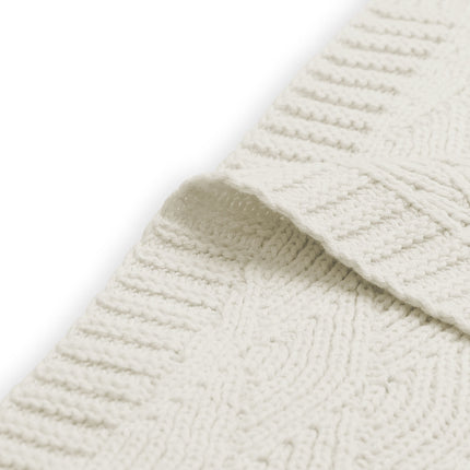 Coperta per culla Jollein River Knit Cream White 75x100cm