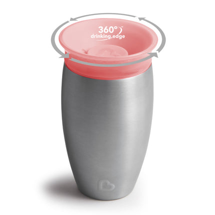 Tazza per bere Munchkin Miracle Sippy Cup rosa in acciaio inossidabile