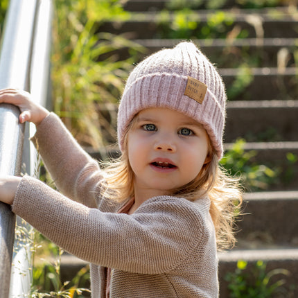 Cappello da neonato olandese invernale rosa