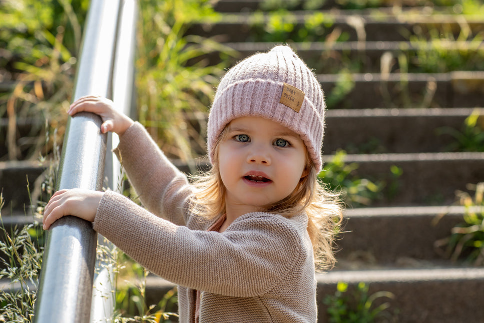 Cappello da neonato olandese invernale rosa