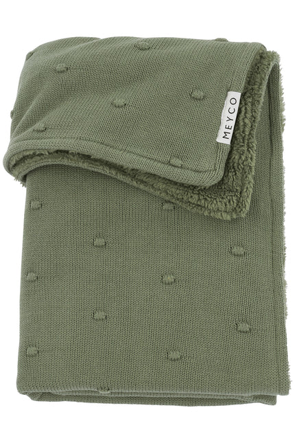 Meyco Coperta per culla Teddy Mini Knots Verde Foresta