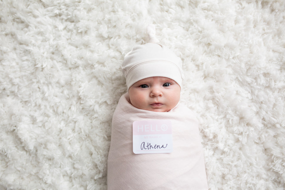 Lulujo Panno Idrofilo con Cappello e Adesivo Rosa