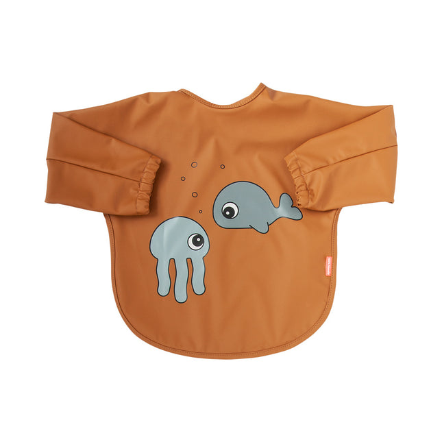 Bavaglino con maniche Done by Deer Sea Friends Mustard 6-18m