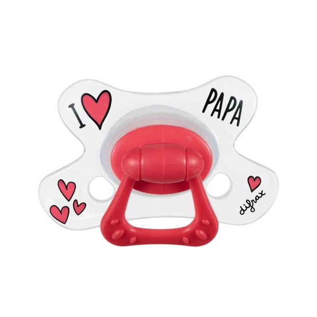 Succhietto Difrax 6+ Naturale I Love Mama/Daddy