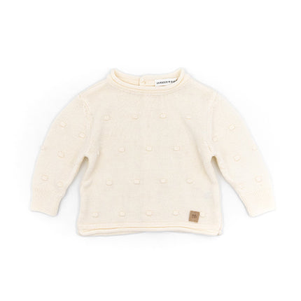 Bamboom Baby Maglione a Maglia Pompon Bianco