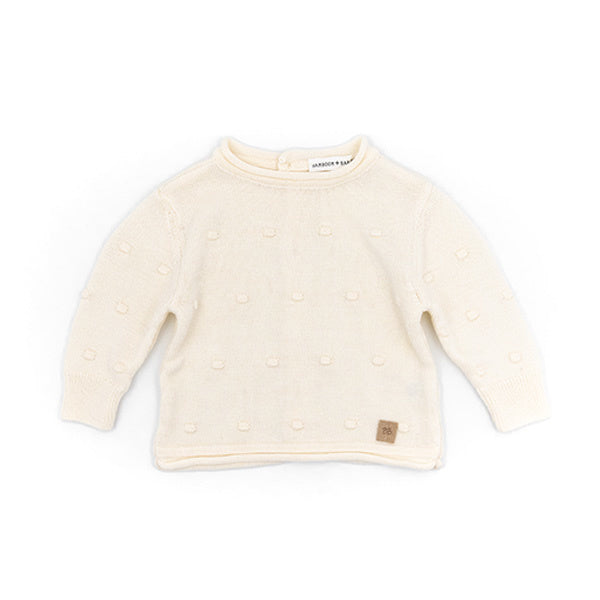 Bamboom Baby Maglione a Maglia Pompon Bianco