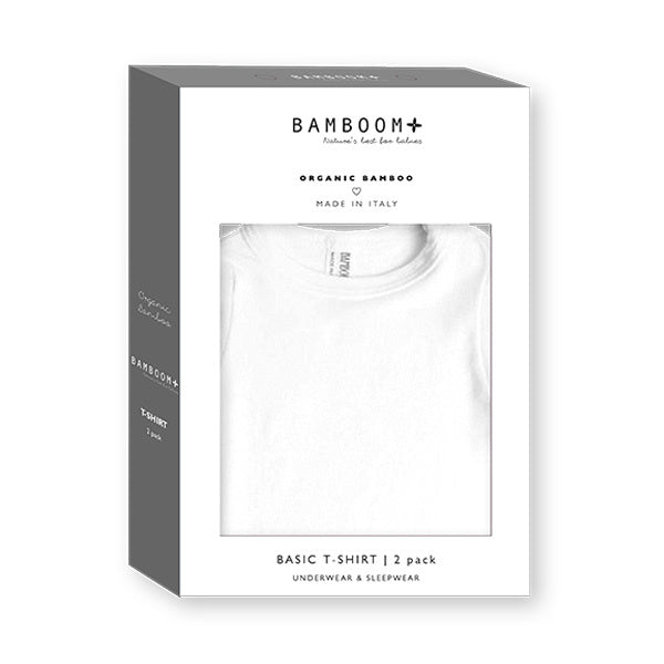 Bamboom Baby Shirt manica corta bianca 2 pezzi