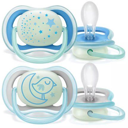 Philips Avent Succhietto Ultra Air 6-18m 2 pezzi Bagliore Blu