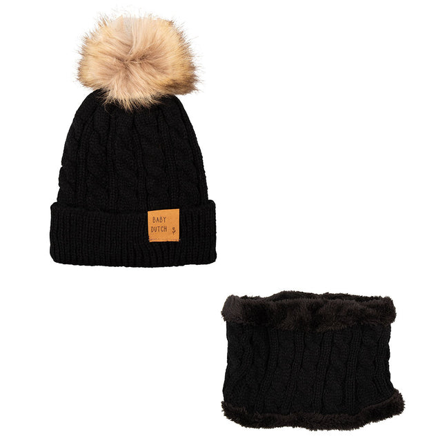 Baby Dutch Cappello Set Invernale Nero