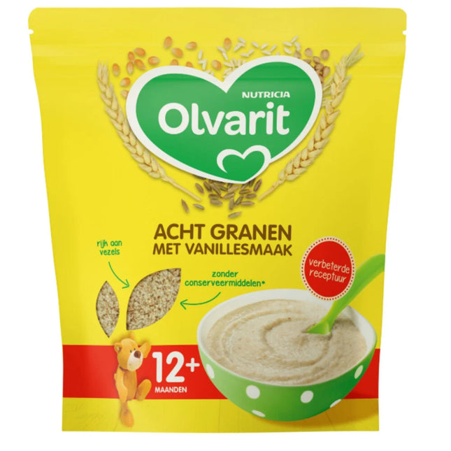 Olvarit Baby Food Otto Cereali Sapore di Vaniglia 12+ Mesi