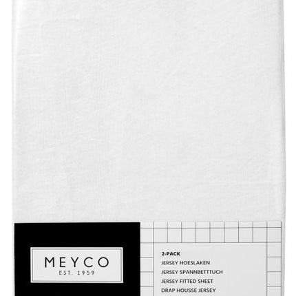 Meyco Lenzuolo a pieghe Jersey Bianco 60x120cm 2 pezzi