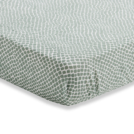 Jollein - Lenzuolo a pieghe Jersey Snake Verde Cenere 40x90 cm