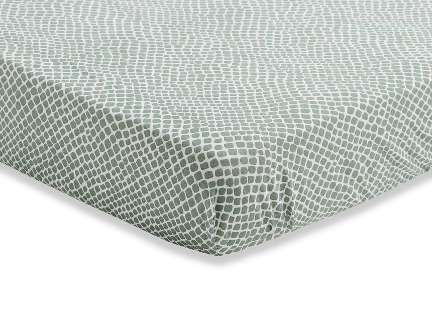 Jollein - Lenzuolo a pieghe Jersey Snake Verde Cenere 40x90 cm