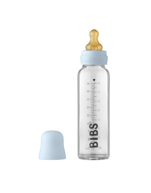 BIBS Bottiglia per bambini in vetro 225ml Baby Blue