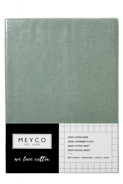 Meyco Lenzuolo a pieghe Jersey Verde Pietra 60x120cm