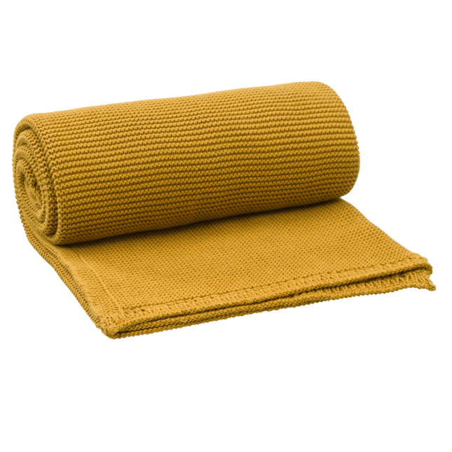 Coperta Fresk per culla Uni Mustard 80x100cm