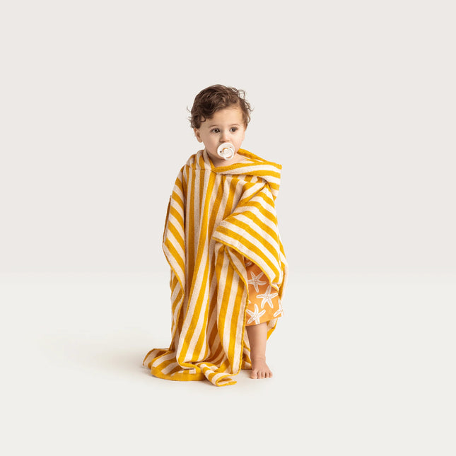 Swim Essentials Bathcape Baby Luxe Beach Giallo Stiped