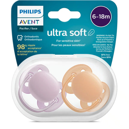 Philips Avent Succhietto +6 Mesi Morbido Grigio/Arancione