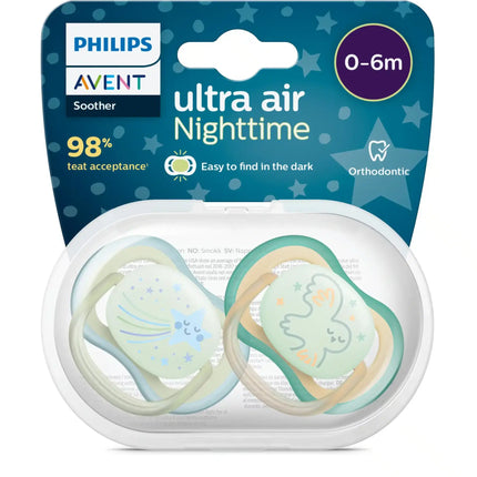 Philips Avent Ciuccio +0 mesi Air Night Star/Owl