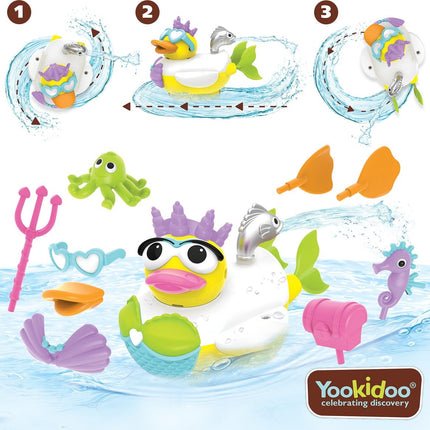 Yookidoo Giocattolo da bagno Jet Duck Mermaid