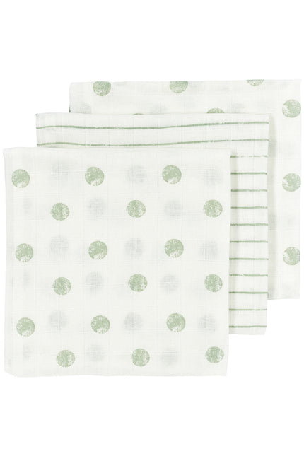 Panno idrofilo Meyco 3St Dot Stripe Soft Verde