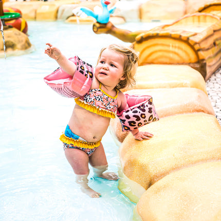 Swim Essentials - Cinghie per il nuoto con stampa pantera 0-2 anni Rosa