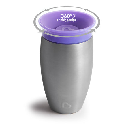 Tazza per bere Munchkin Miracle Sippy Cup Viola in acciaio inox