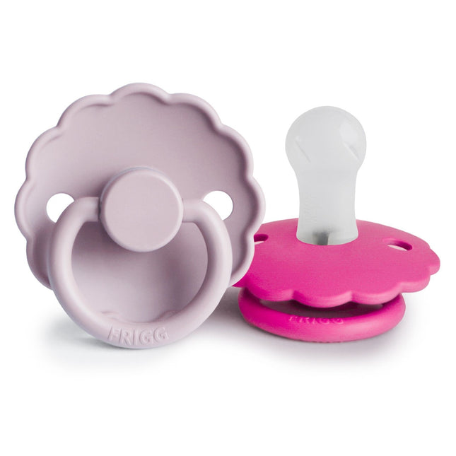 Ciuccio Frigg Taglia 1 Daisy Morbido in Silicone Lilla/Fucsia Confezione da 2 pezzi