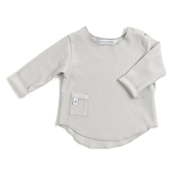 Bamboom Baby Shirt Manica Lunga Grigio/Avorio