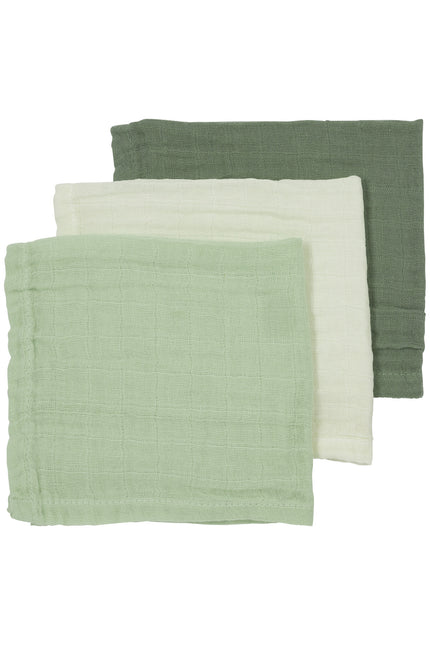 Meyco Mouth Cloth 3St bianco sporco/verde tenero/verde bosco