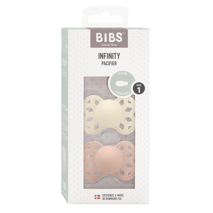 Ciuccio BIBS Taglia 2 in silicone simmetrico Avorio/Blush 2 pezzi