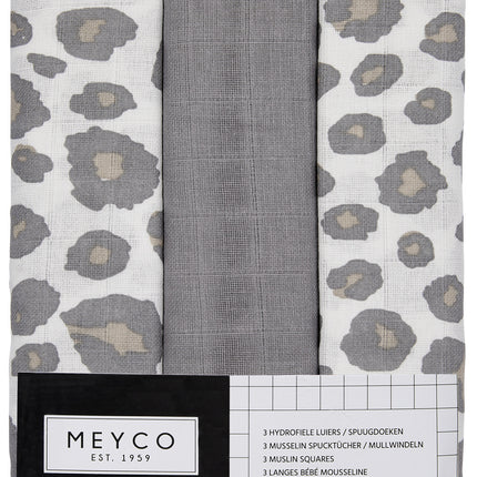 Meyco Panno Idrofilo 3St Panther Neutro/Grigio/Panter Neutro