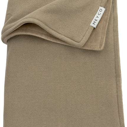 Meyco Coperta per letto in maglia di velluto Basic Taupe