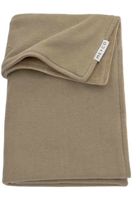 Meyco Coperta per letto in maglia di velluto Basic Taupe