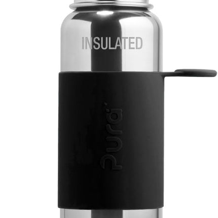 Pura Thermos Borraccia in acciaio inox 650Ml Set nero 3 pezzi