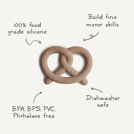 Anello di dentizione Mushie Pretzel Naturale