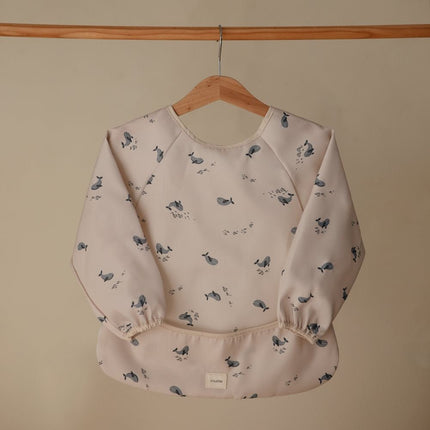 LONG SLEEVE BIB Whales - Mushie - Babywinkel - 840355801934