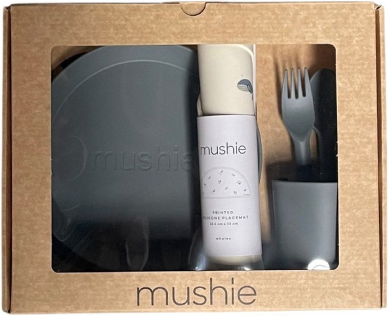 Mushie Giftbox Kinderservies Set Rond Smoke - Mushie - Babywinkel - 5715239022505