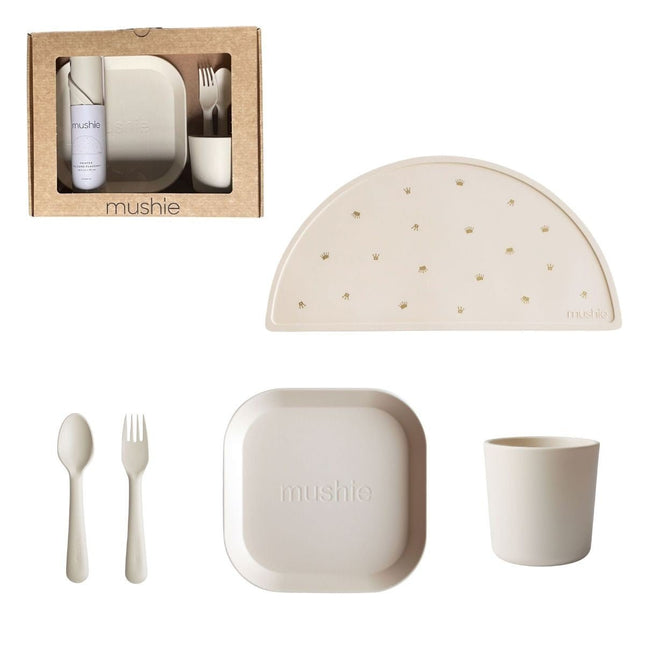 Mushie Giftbox Kinderservies Set Vierkant Ivory - Mushie - Babywinkel - 5715239022567