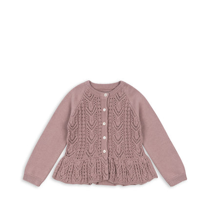 Cardigan con volant Konges Slojd Cabby Gots Deauville Mauve