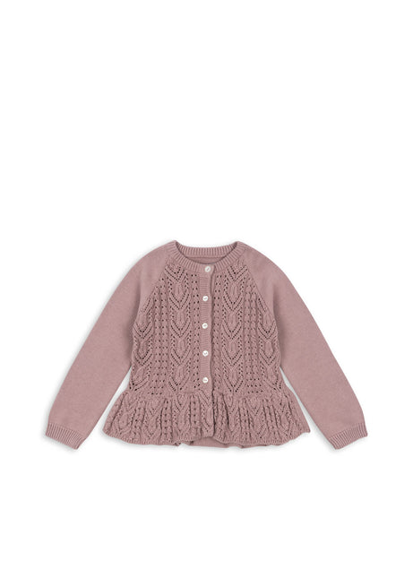 Cardigan con volant Konges Slojd Cabby Gots Deauville Mauve